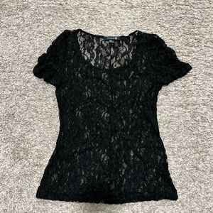 Forever 21 Lace Black Shirt